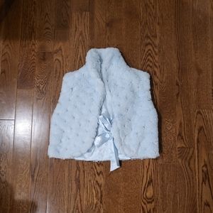 Women's Blue Fuzzy Fur Waistcoat Vest